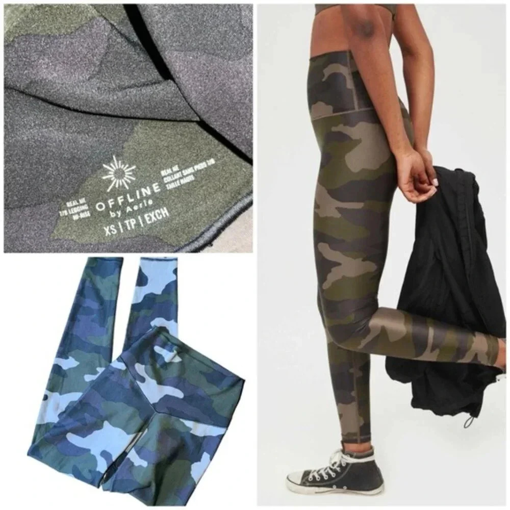 Offline by Aerie Leggings Camo Real Me Activewear Yoga Pants Womens XS